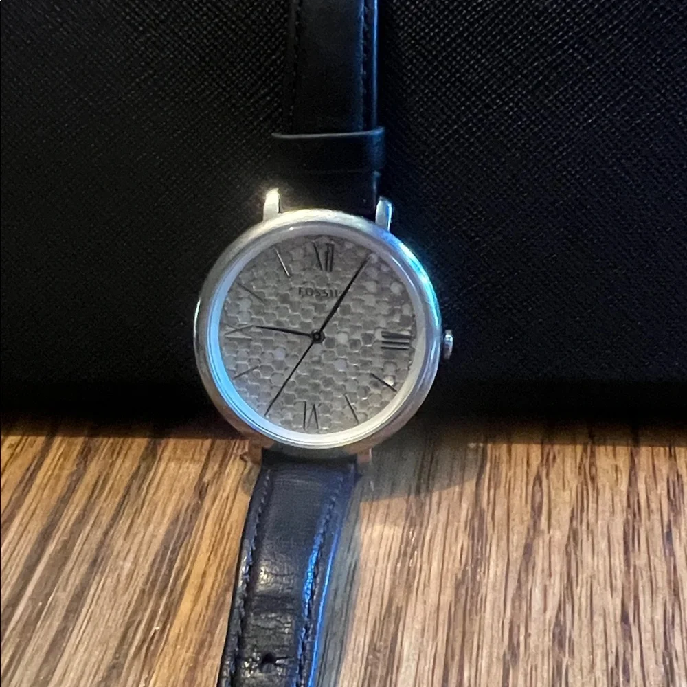 Fossil mosaic face Silver and Black Women's Watch